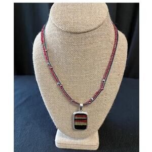 Vintage KC Signed Pendant Silver Tone